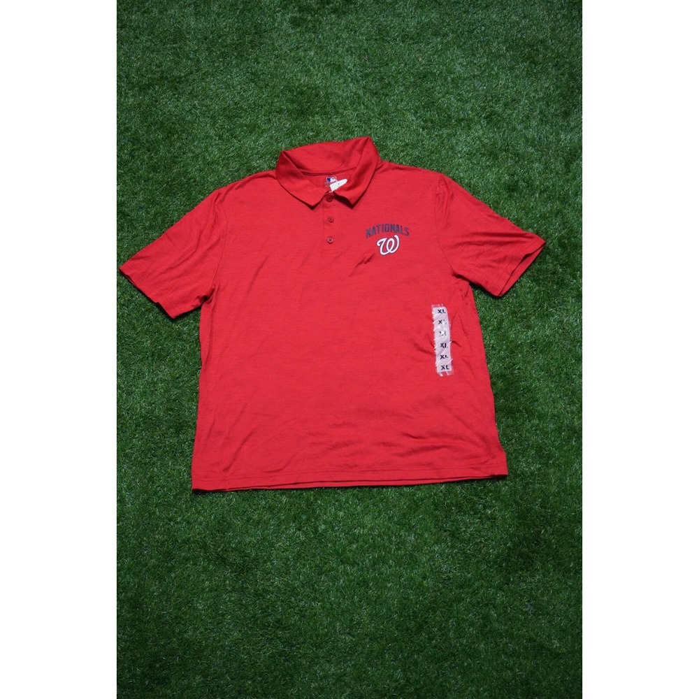 Genuine Merchandise‎ Polo Shirt Mens XL Red MLB Washington Nationals Performance